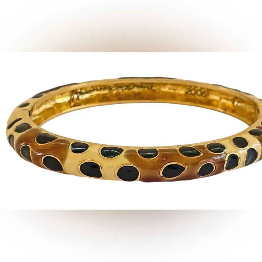 Kenneth Jay Lane Exotic Safari Enamel Tiger & Leopard  Bangle Bracelets 2006 - Picture 7 of 9